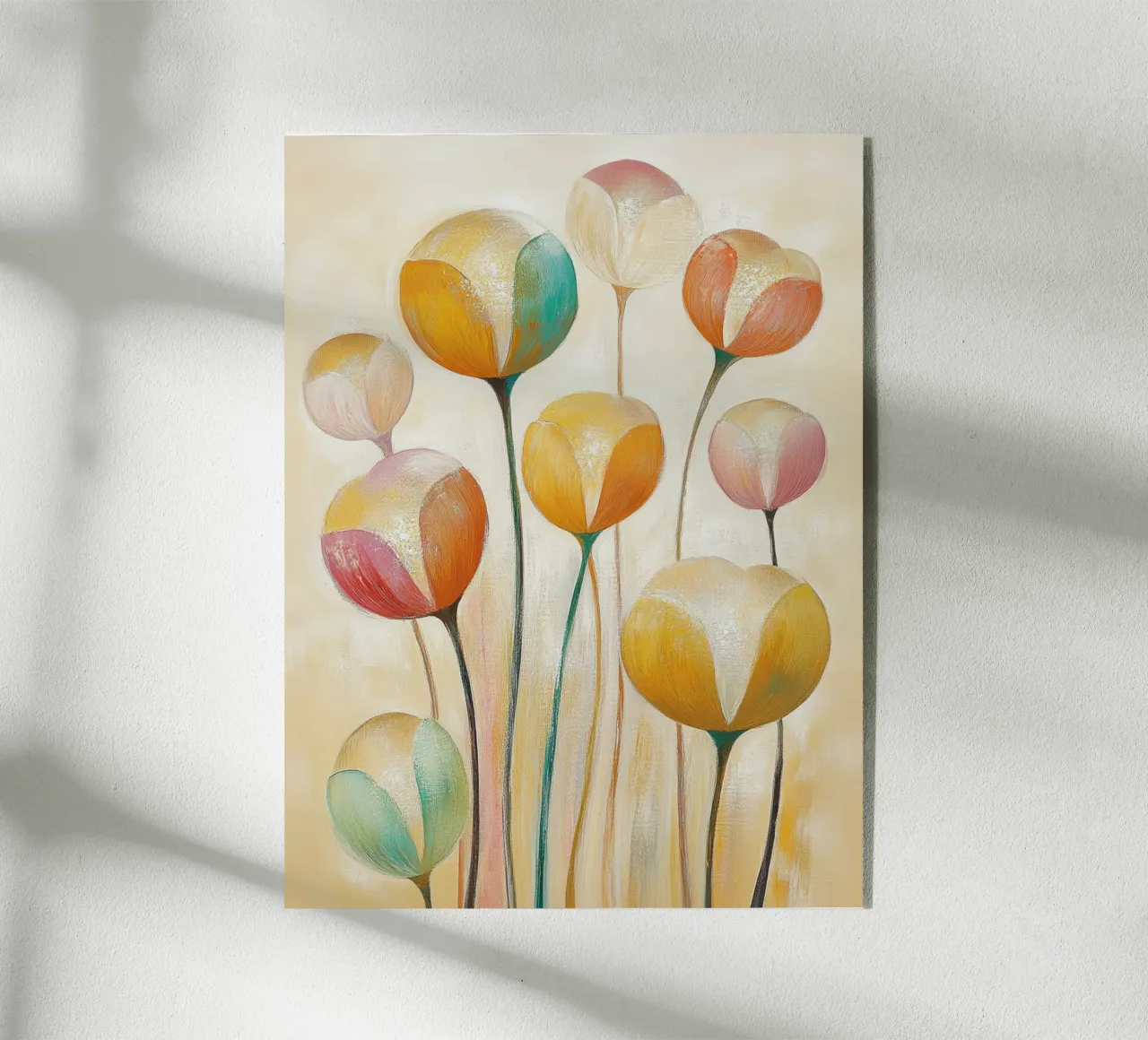 Flores abstractas de colores metacrilato de Imagine