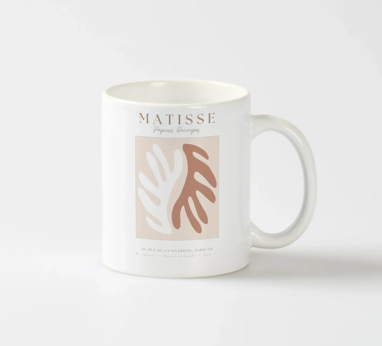 Beige Matisse Kunst Neutrale Kleuren keramische mok van pdigitalprints