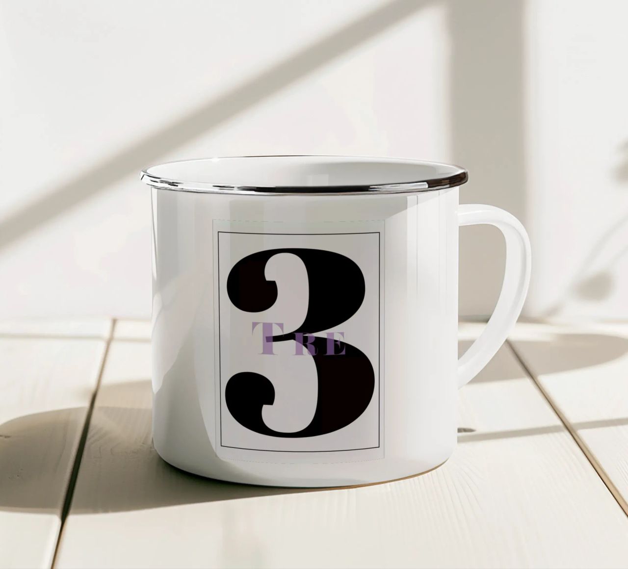 Numero 3 tazza in smalto da In Full Color
