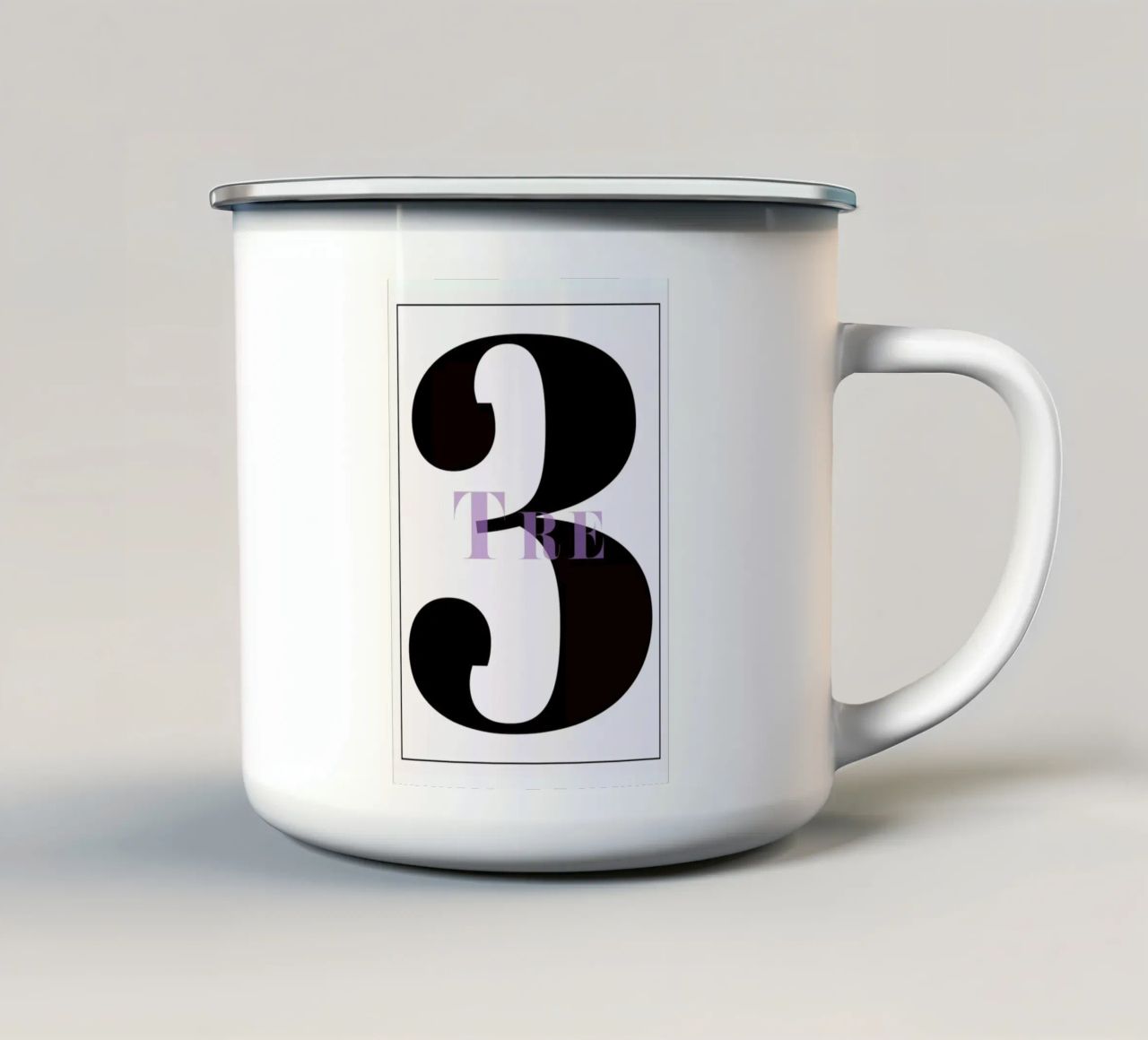 Numero 3 tazza in smalto da In Full Color