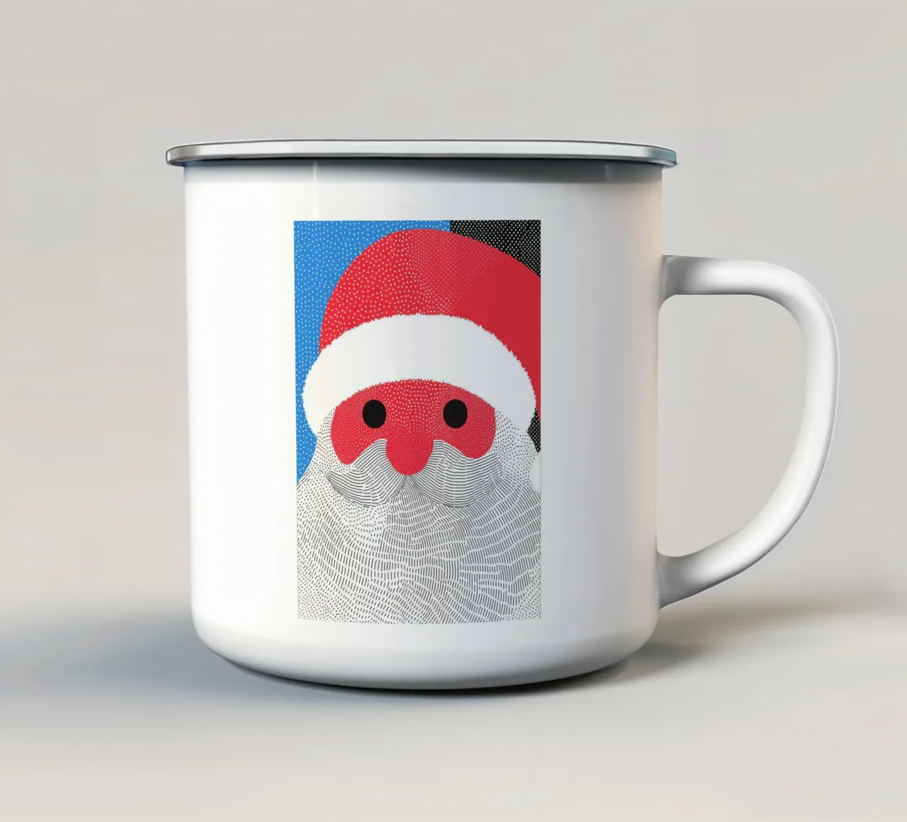 Babbo Natale Line Art | Natale tazza in smalto da Autofocus