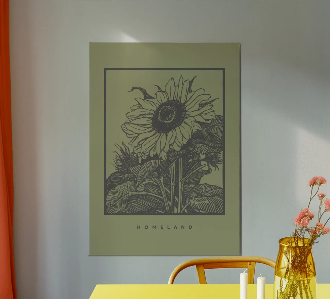 HOMELAND poster with aluminum frame by Einfach Uebel