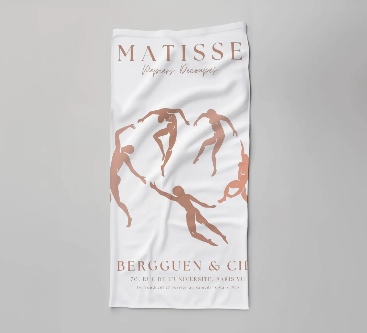 Beige Matisse Art ,Manifesto neutro della mostra Henri Matisse asciugamano da bagno da pdigitalprints