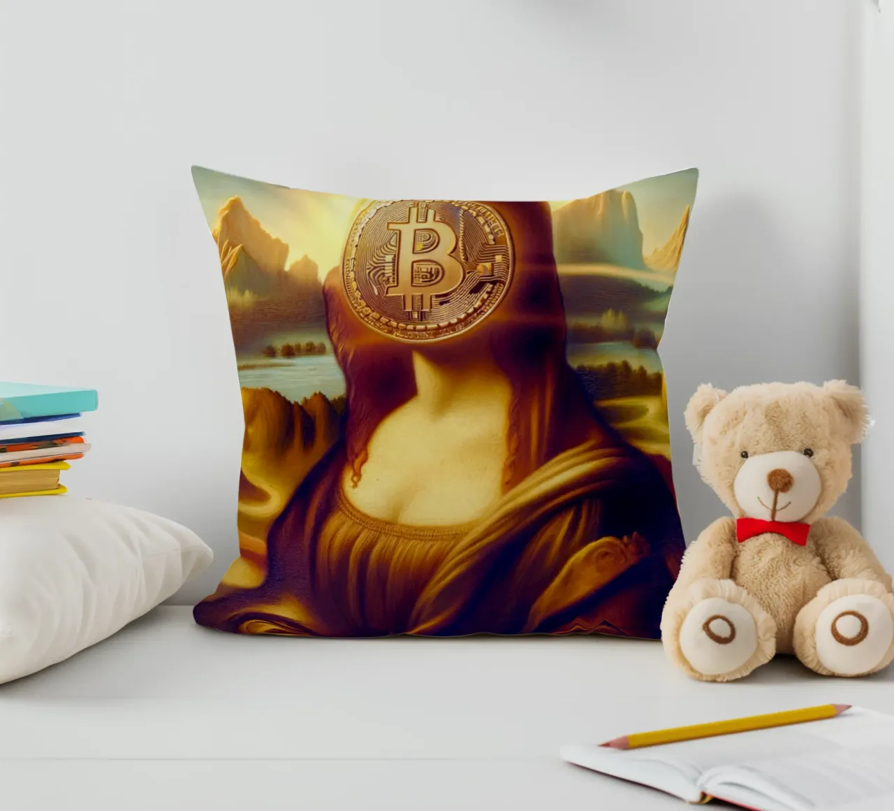 Mona at 100K_BTC cuscino da Crypto_Jungle