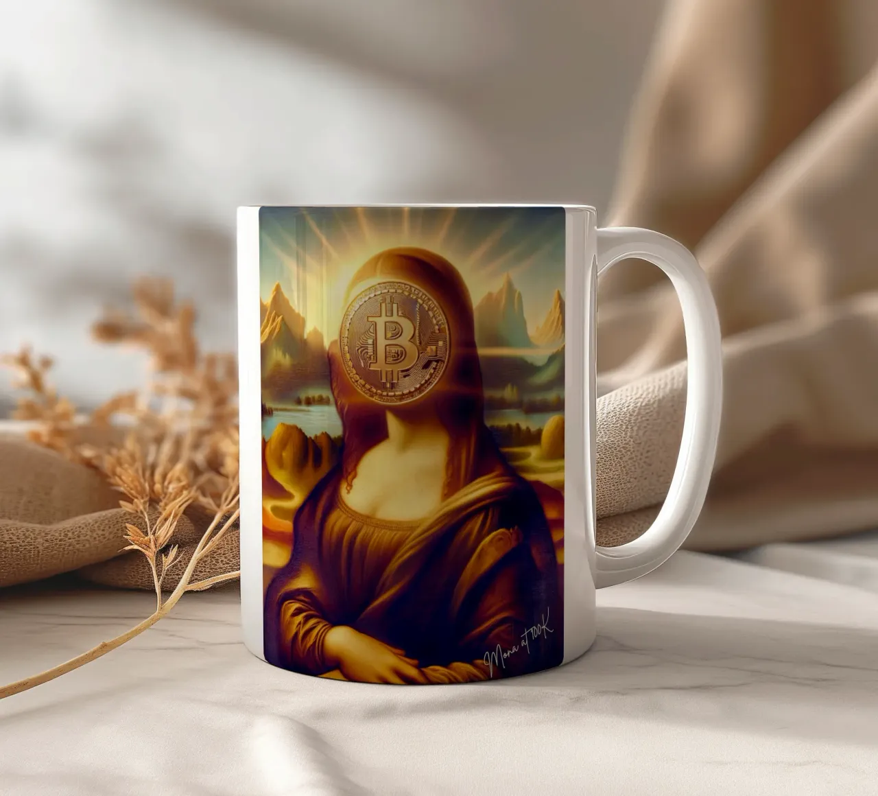 Mona at 100K_BTC tazza in ceramica da Crypto_Jungle