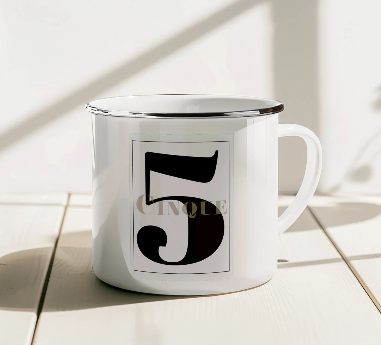 Numero 5 tazza in smalto da In Full Color