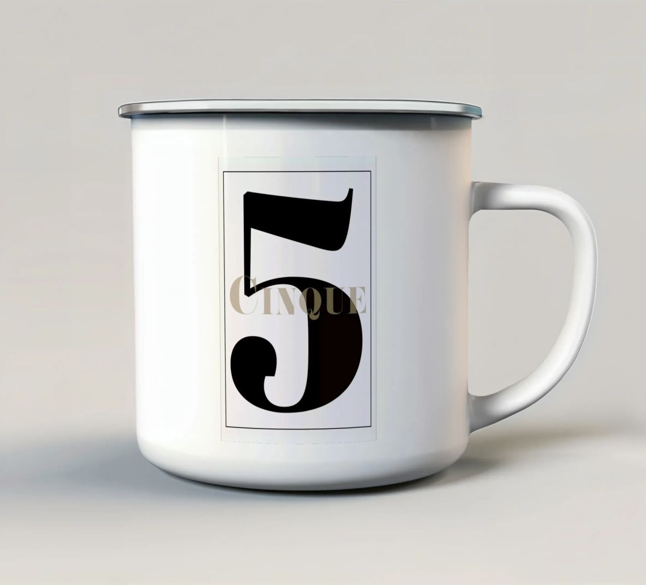 Numero 5 tazza in smalto da In Full Color