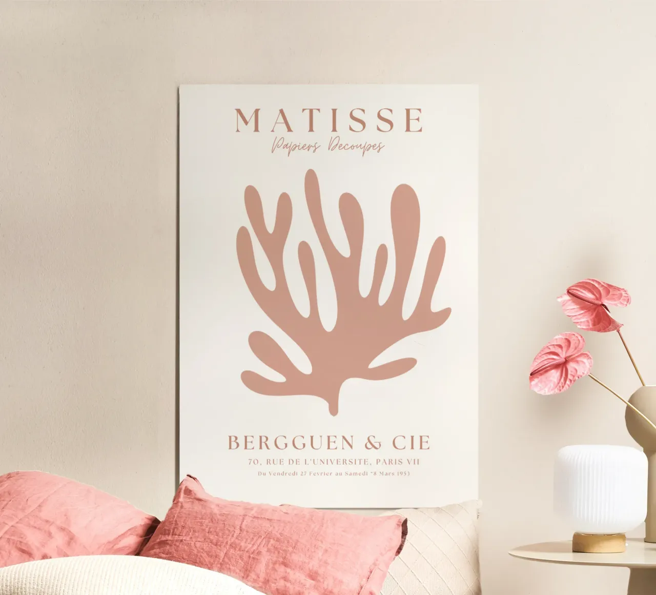 Beige Matisse Art ,Manifesto neutro della mostra Henri Matisse poster da pdigitalprints