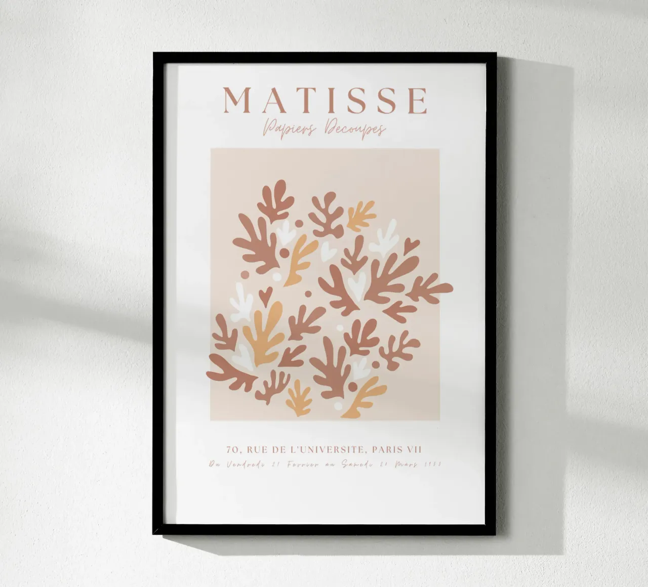 Beige Matisse Art ,Manifesto neutro della mostra Henri Matisse poster con telaio in alluminio da pdigitalprints