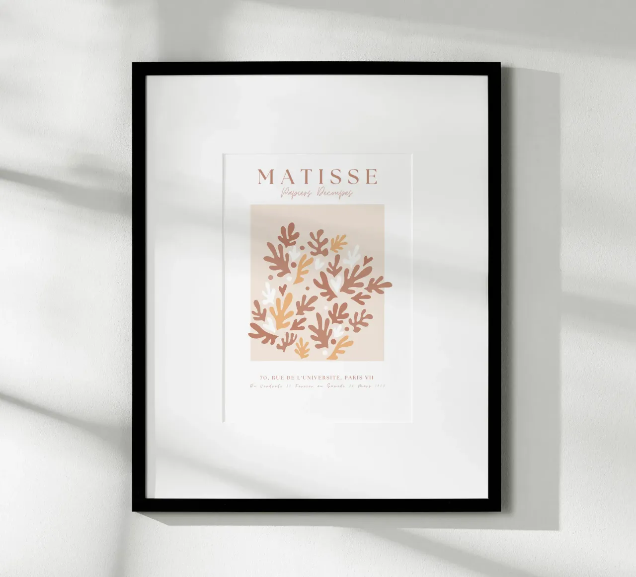 Beige Matisse Art ,Manifesto neutro della mostra Henri Matisse poster con telaio in alluminio da pdigitalprints