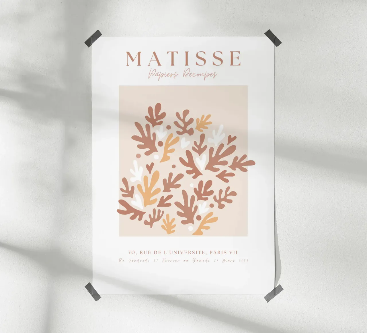 Beige Matisse Art ,Manifesto neutro della mostra Henri Matisse poster con telaio in alluminio da pdigitalprints