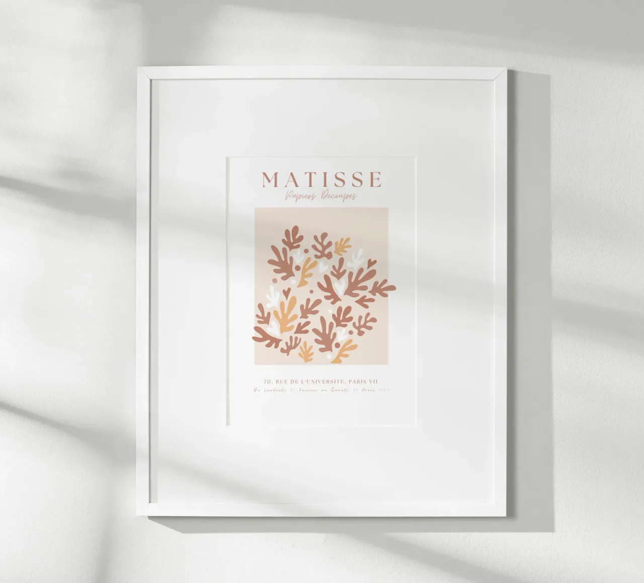 Beige Matisse Art ,Manifesto neutro della mostra Henri Matisse poster con telaio in alluminio da pdigitalprints