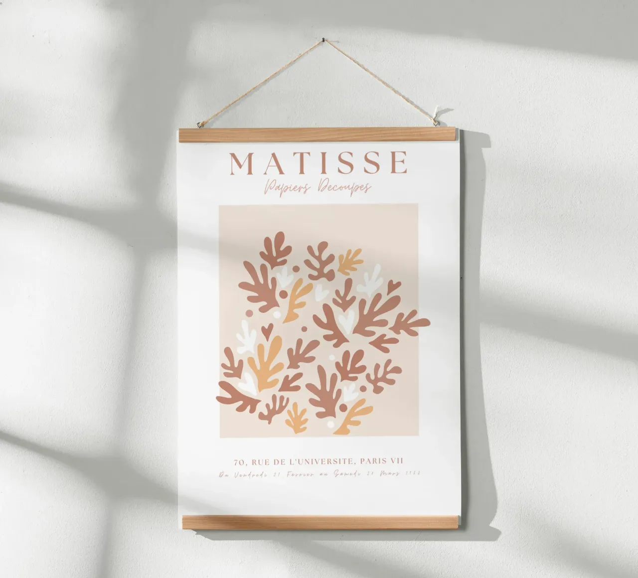 Beige Matisse Art ,Manifesto neutro della mostra Henri Matisse poster con telaio in alluminio da pdigitalprints