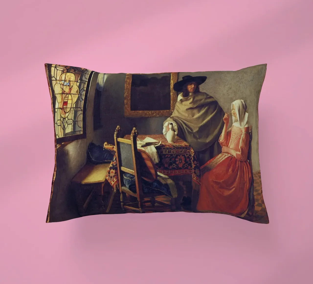 Vermeer - Il bicchiere di vino cuscino da ARTOTHEK