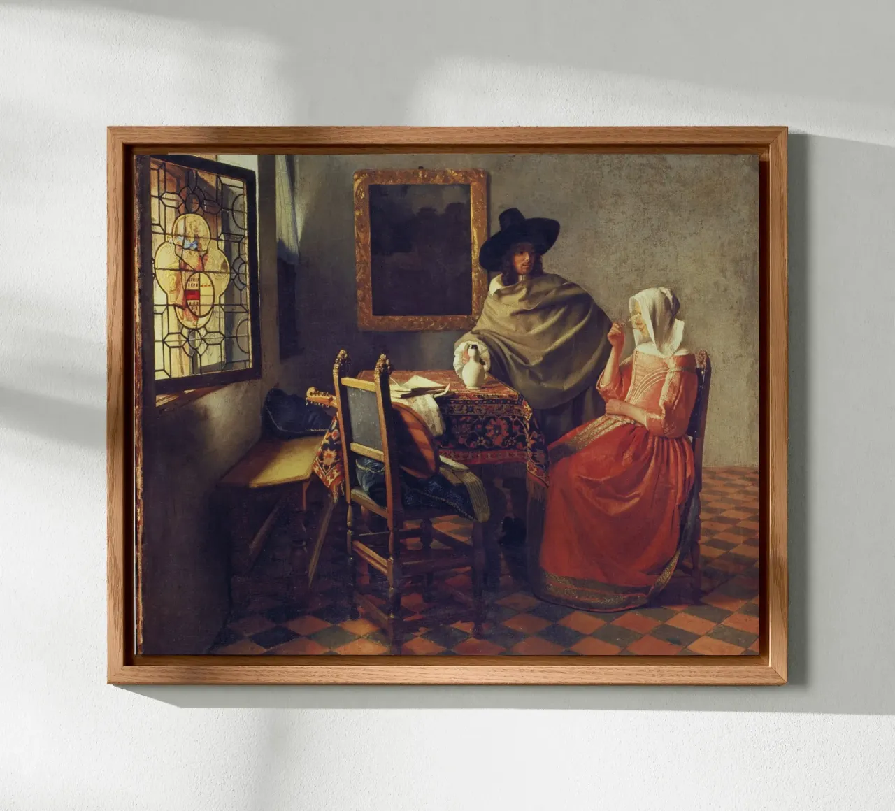 Vermeer - Das Glas Wein Alu-Dibond von ARTOTHEK