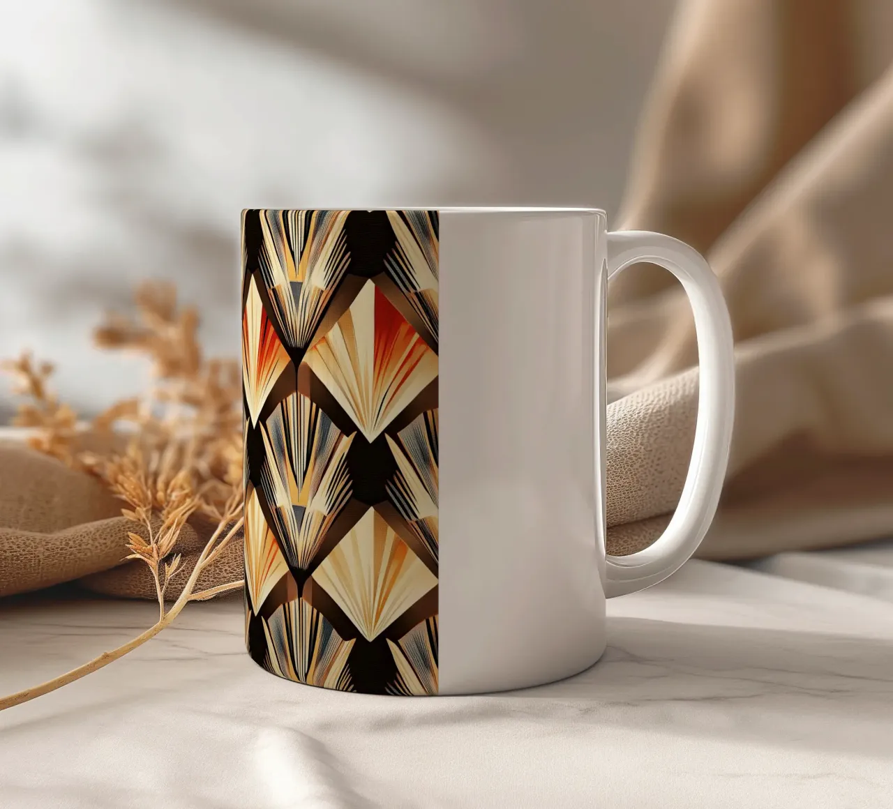 Art Deco "Lustrous Visions" tazza in ceramica da Golden Era