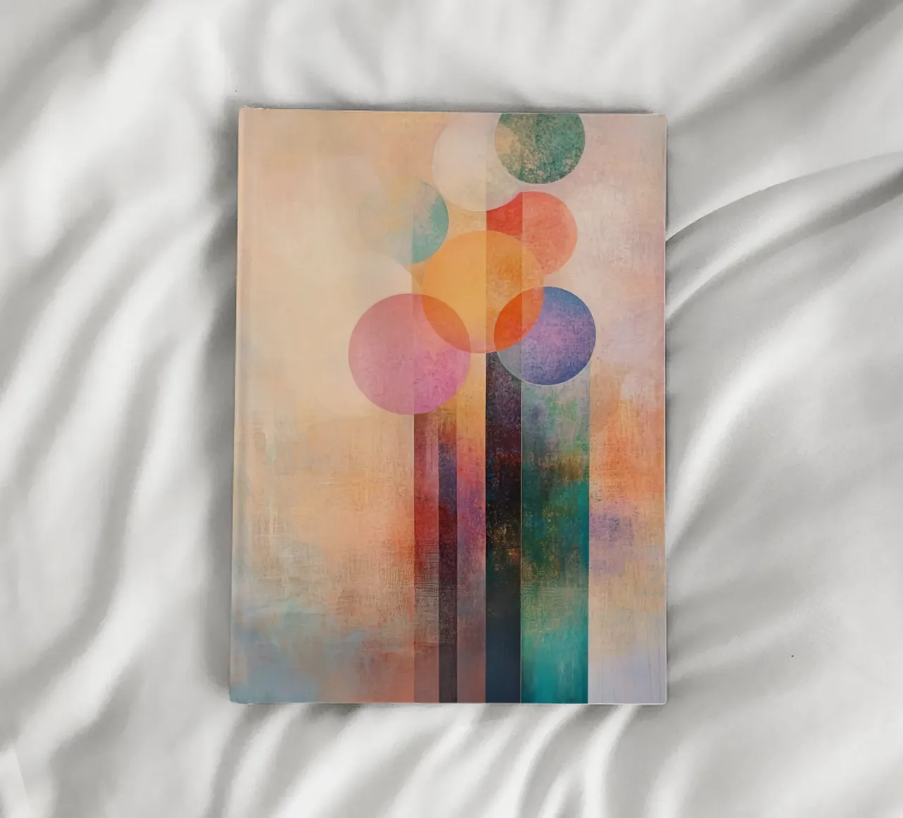 Abstract flowers in cheerful colours notebook by Imagine