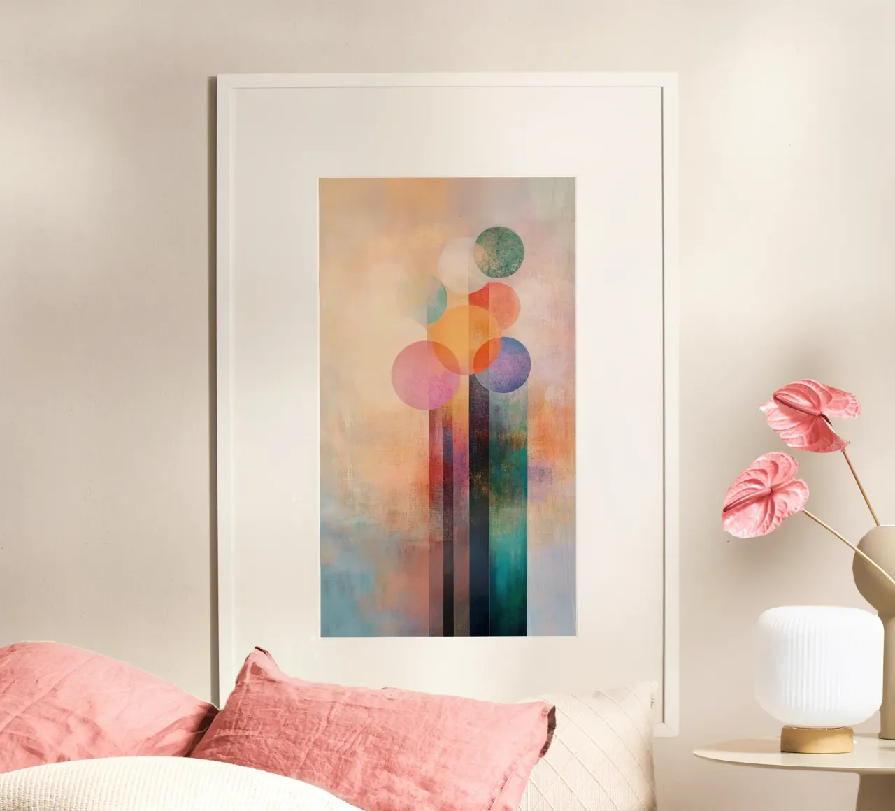 Fiori astratti dai colori allegri carta hahnemühle da Imagine