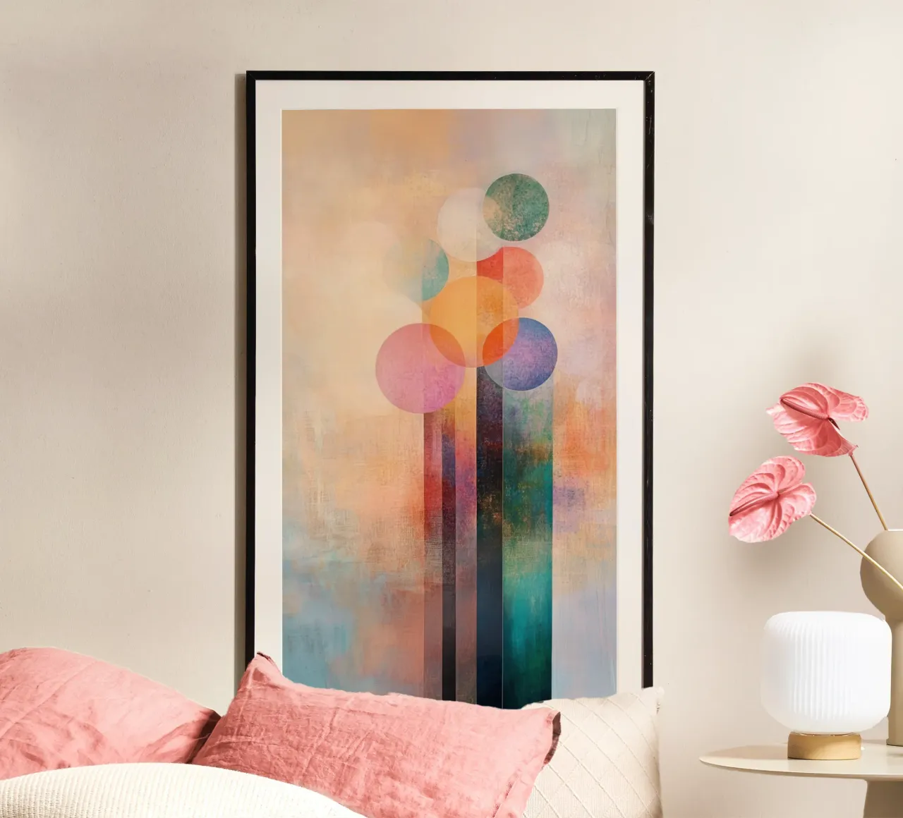 Fiori astratti dai colori allegri carta hahnemühle da Imagine