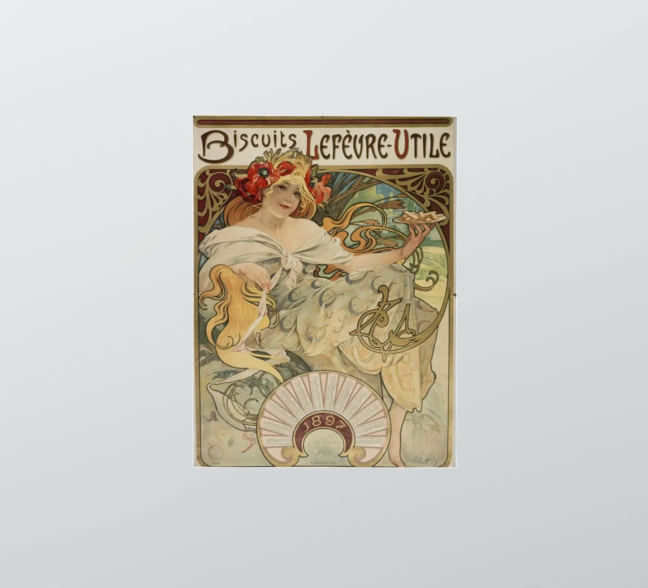 Alfons Mucha - 'Lefevre-Utile' biscuits sticker by ARTOTHEK