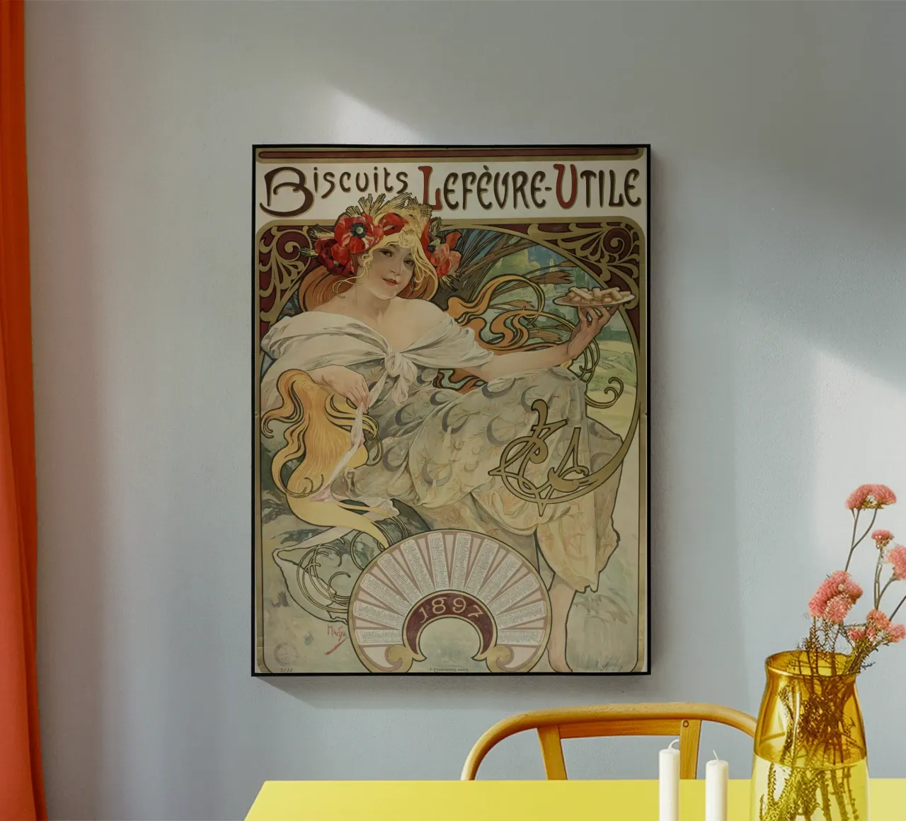 Alfons Mucha - Lefevre-Utile"-Gebäck Acryl-Glas von ARTOTHEK