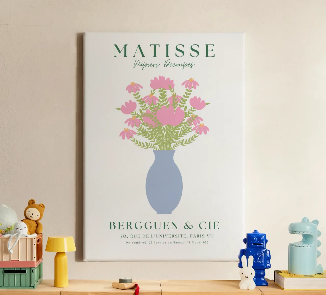 Matisse Floral Print Matisse Print Berggruen and cie canvas with Floater frame by pdigitalprints