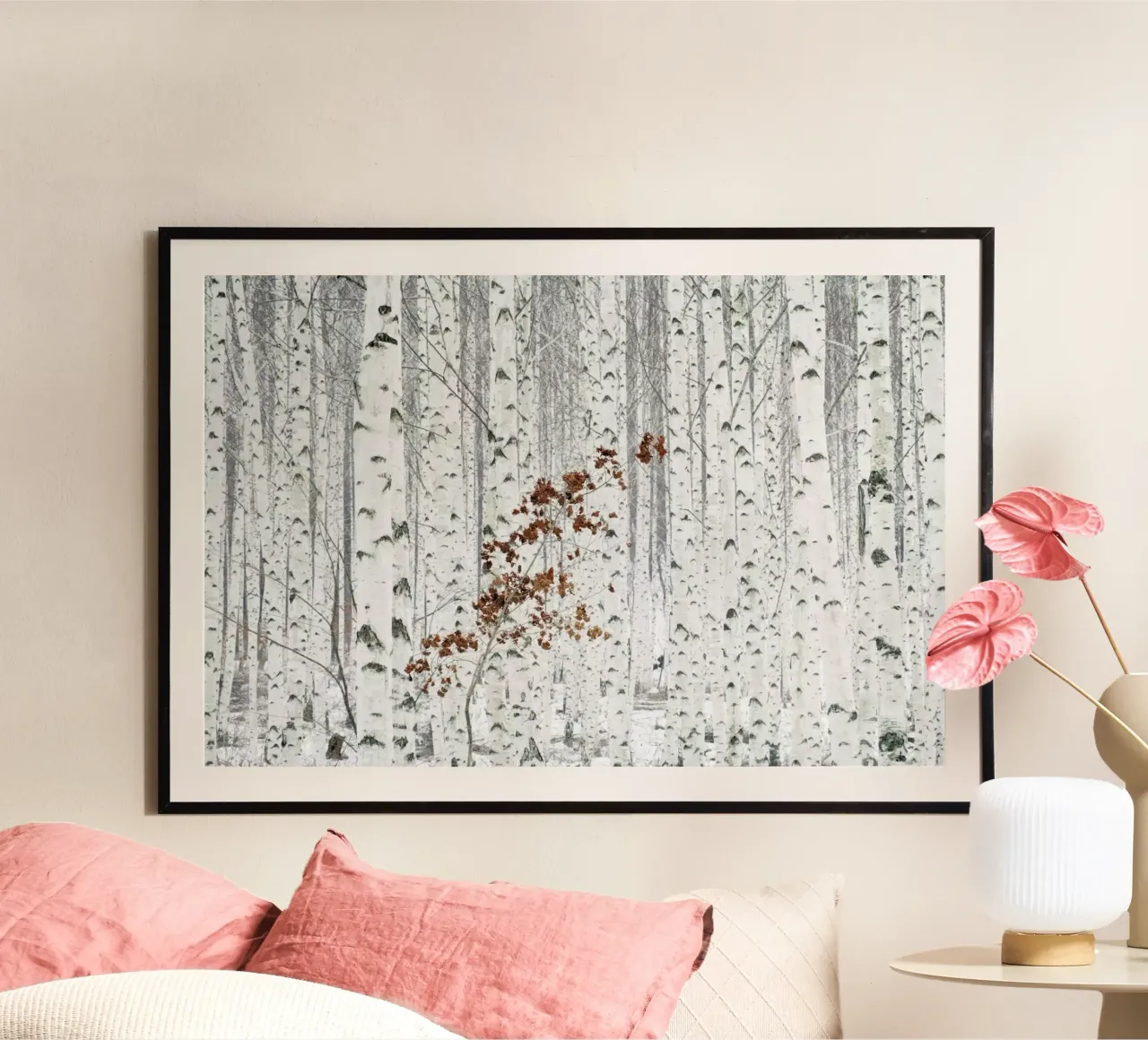 From White - donghee HAN poster con telaio in plastica da Pictufy