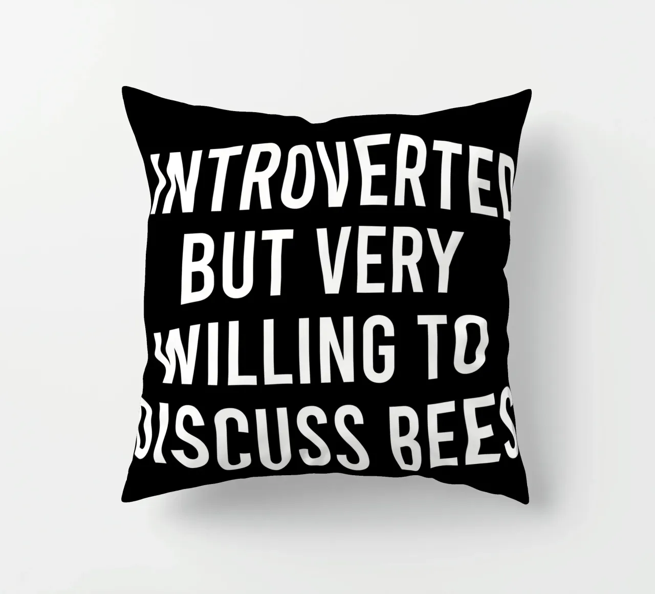 Introverted but very willing to discuss bees decorative cushion by happieeagle