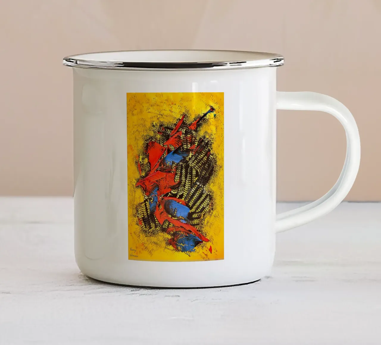 IDEAL GIFT 97 tazza in smalto da Thierry Vobmann Abstract painting