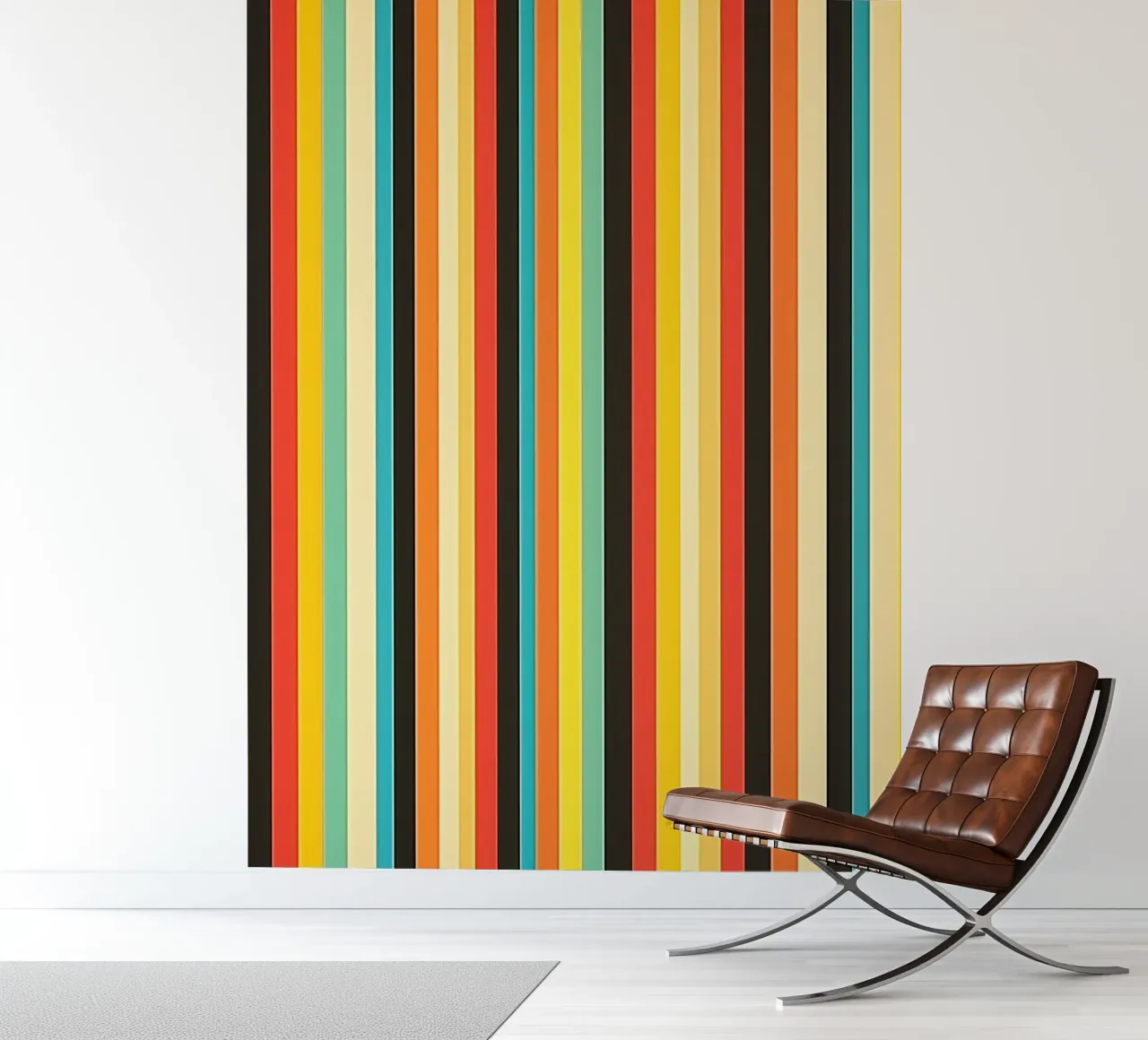 Deutsches Retro Streifenmuster | Minimal Art Fototapete von Autofocus