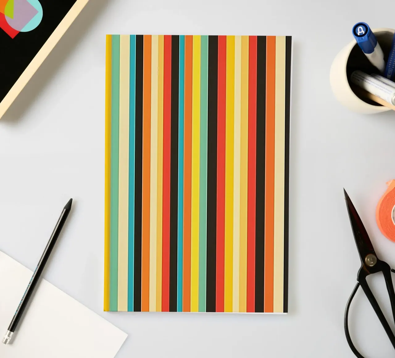 Motif à rayures rétro allemand | Art minimal carnet de notes de Autofocus
