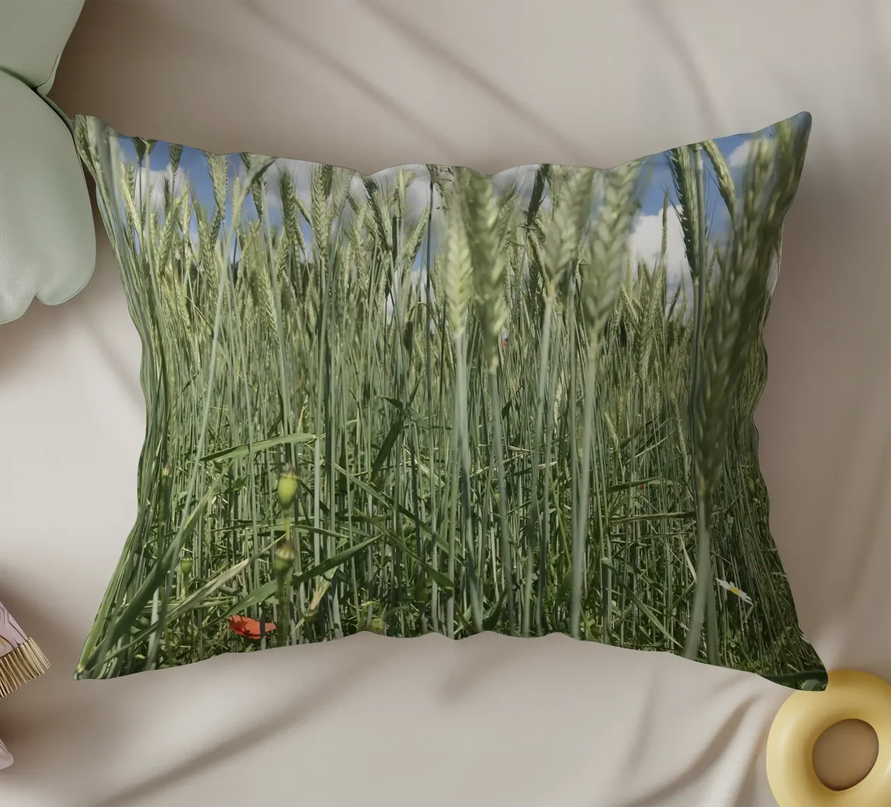 Poppy in the rye field decorative cushion by Art Studio by Iris