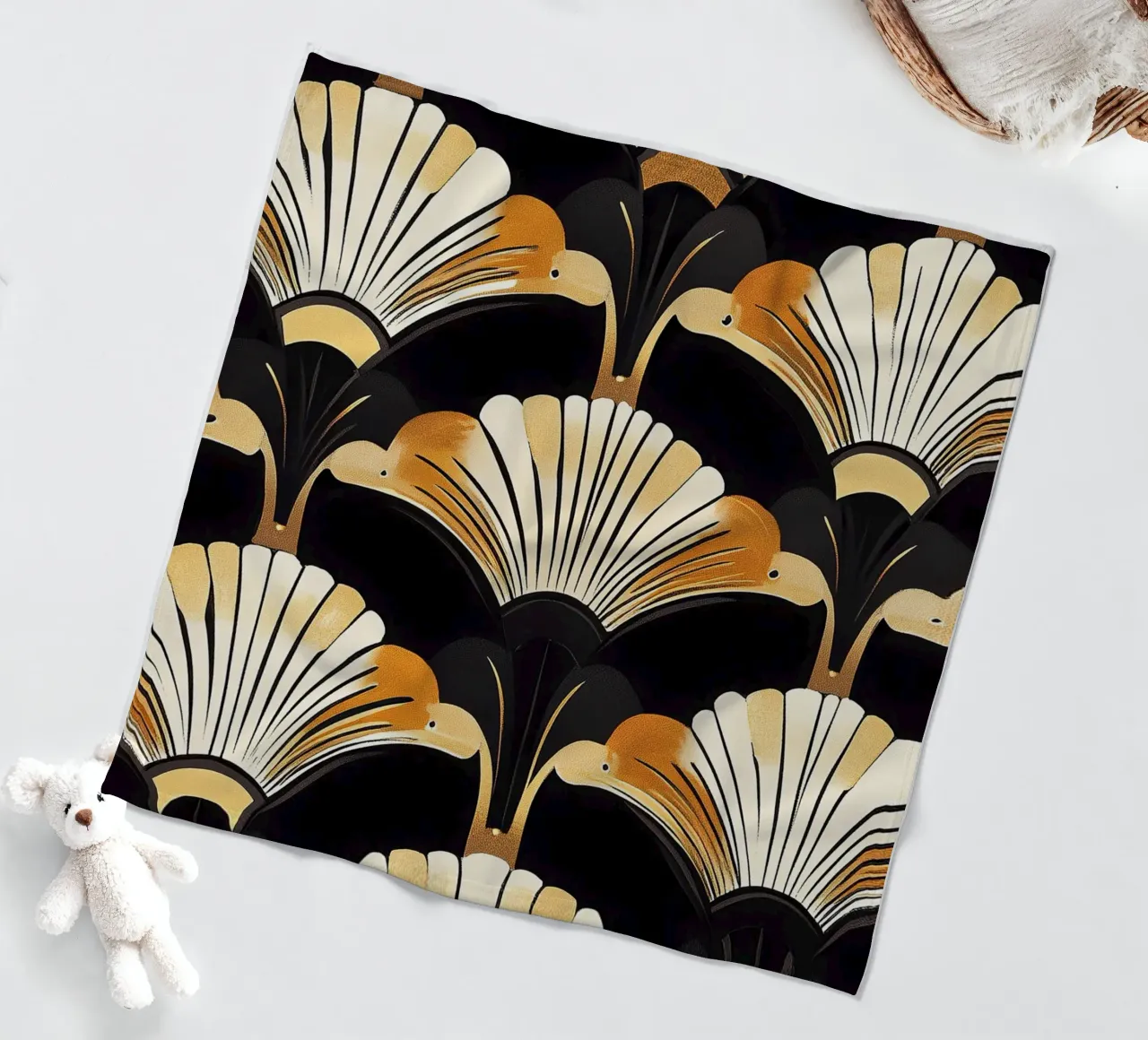 Art Deco "Modern Majesty" fleece blanket by Golden Era