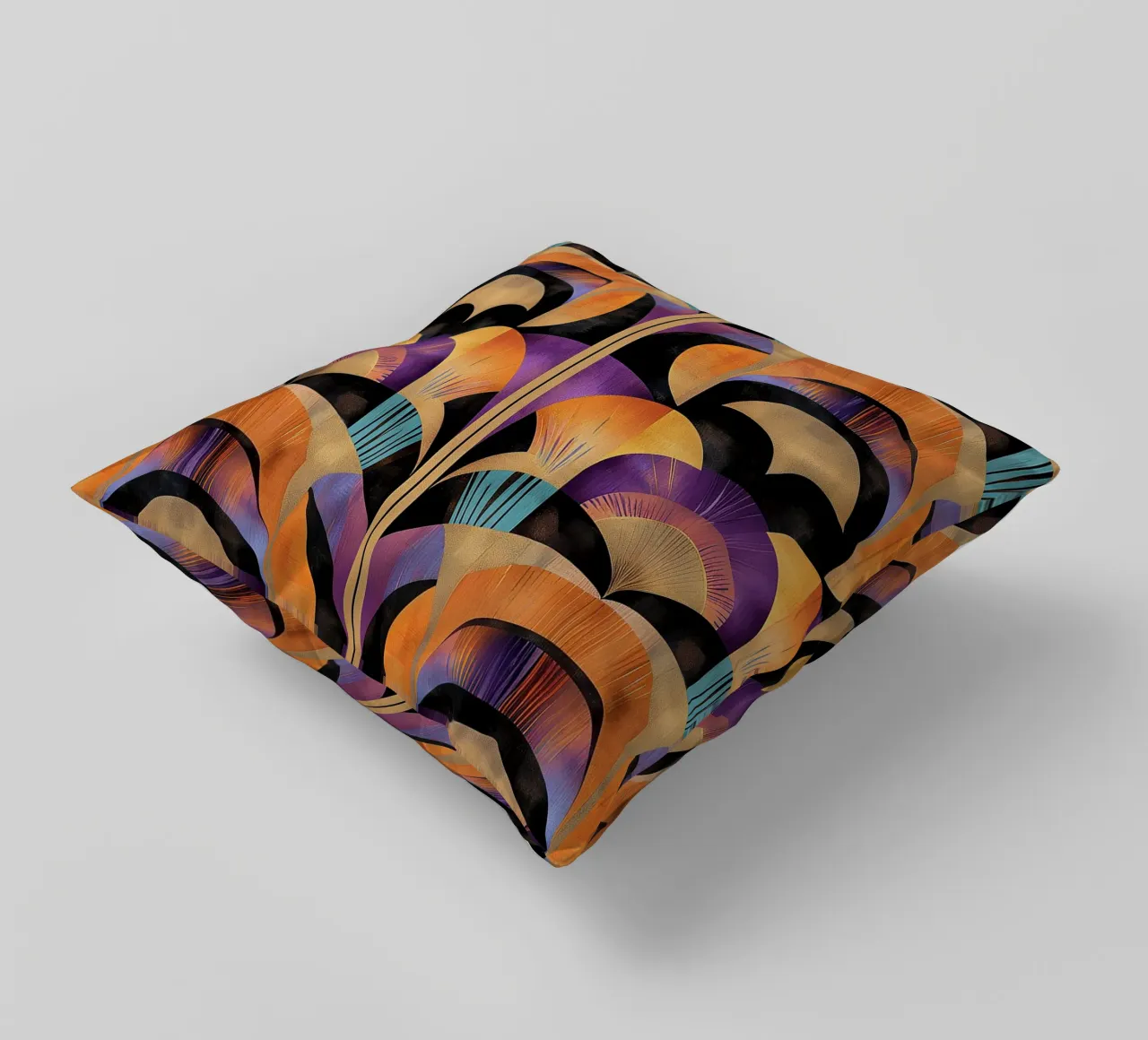 Art Deco "Elegance in Motion" cuscino da Golden Era