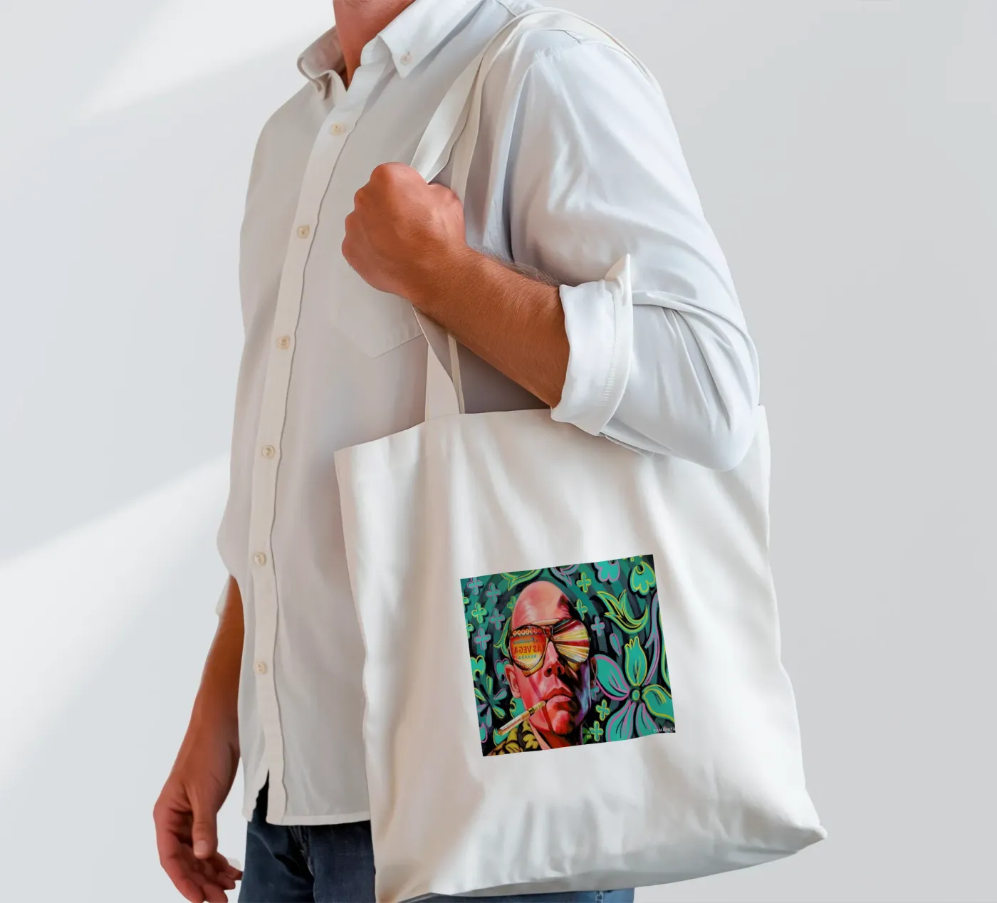 Flat tote bag by Jared Yamahata
