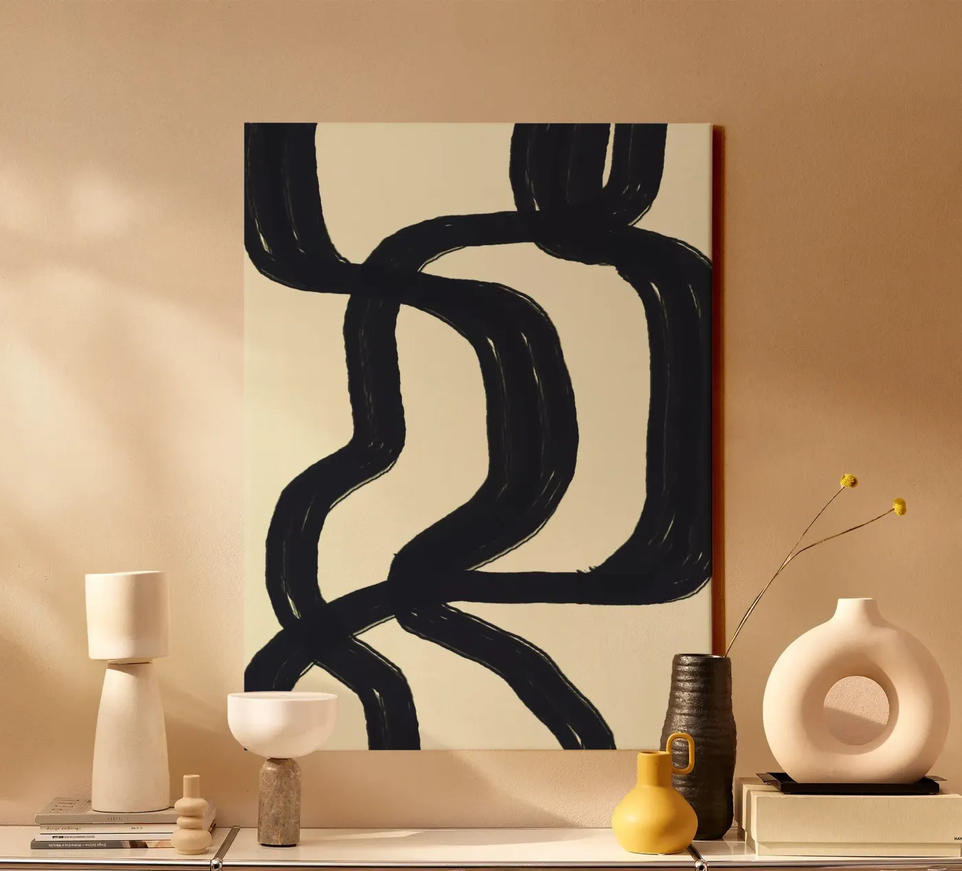 Thick Lines Path canvas van Bytenar