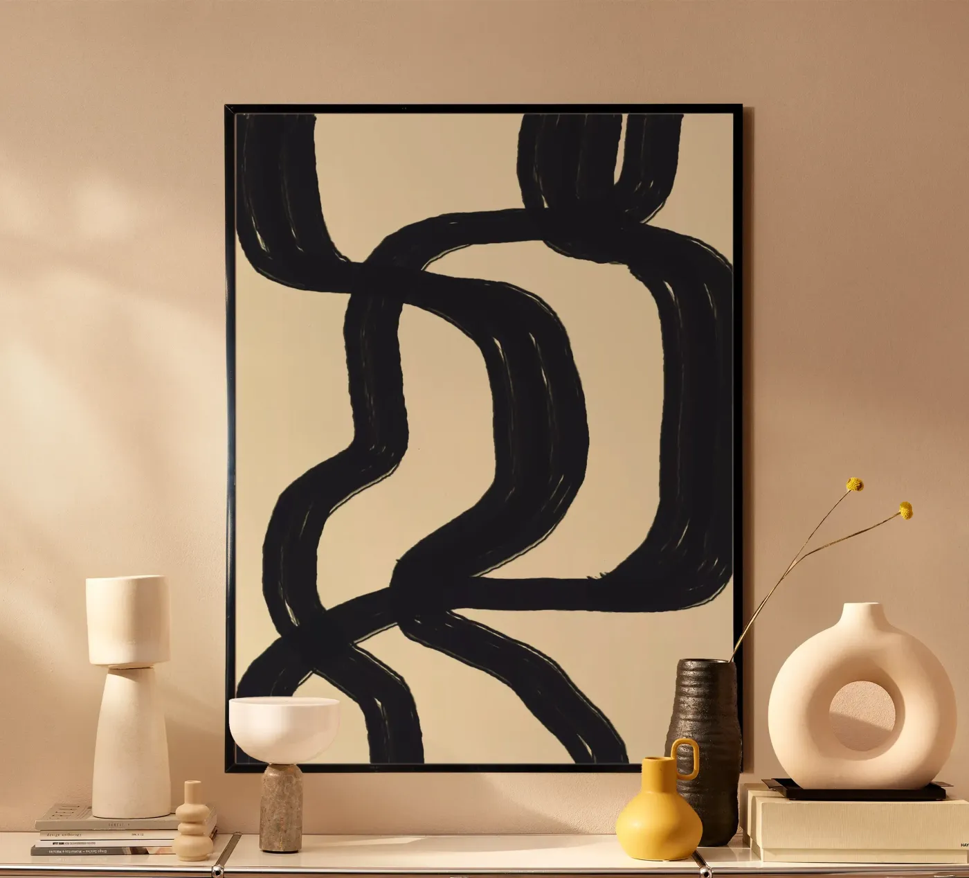 Thick Lines Path poster van Bytenar
