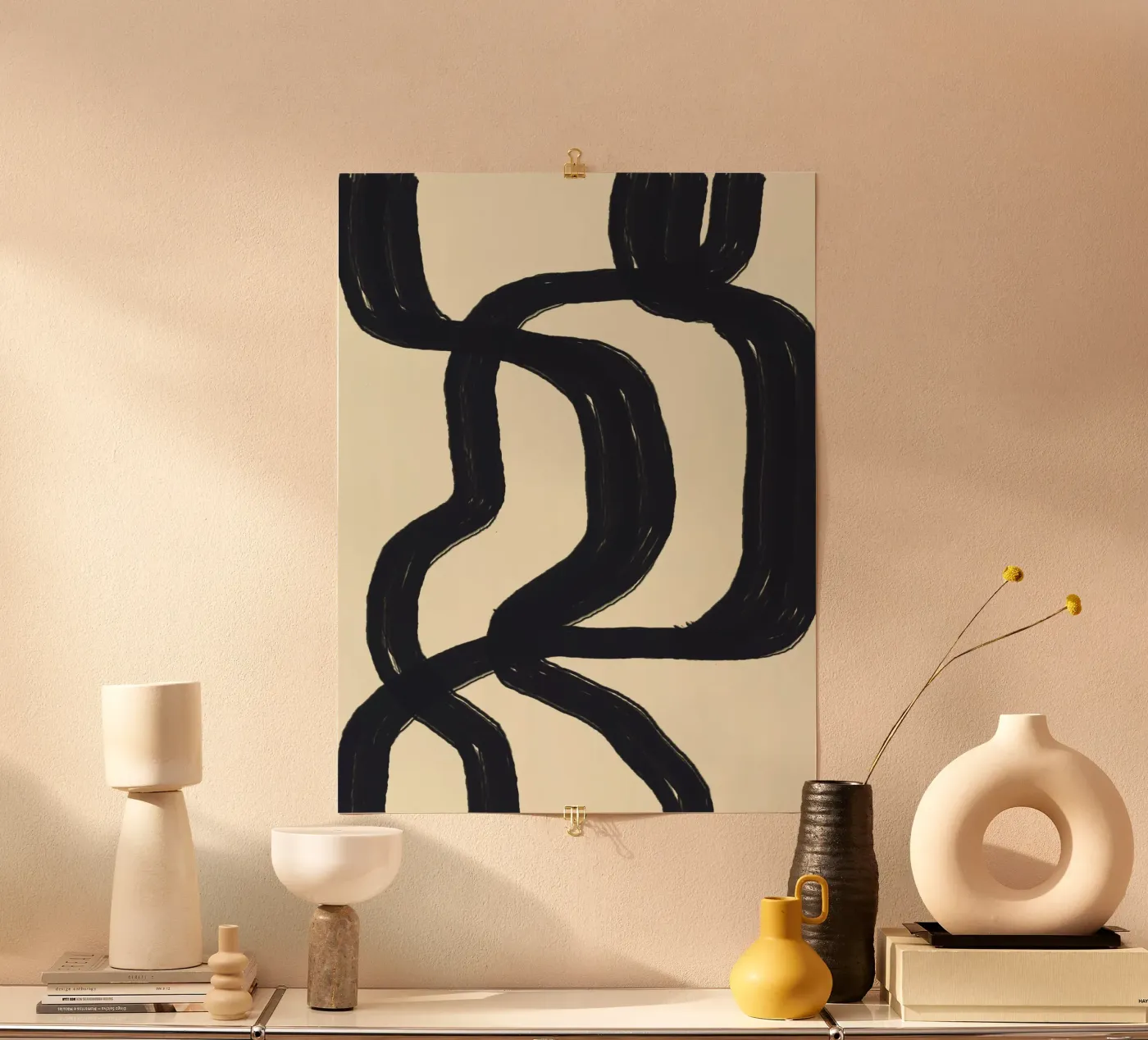Thick Lines Path poster van Bytenar