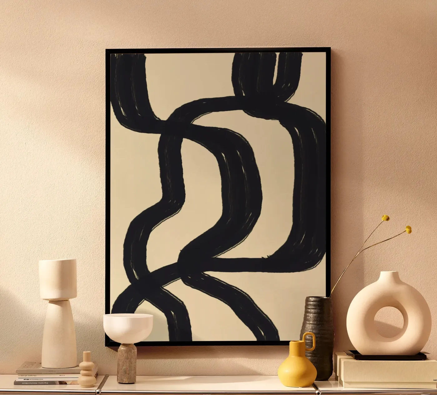 Thick Lines Path poster van Bytenar