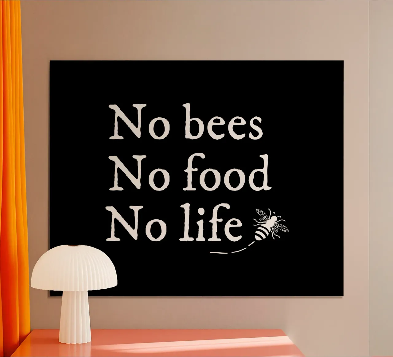 No bees no food no life poster con telaio in plastica da happieeagle