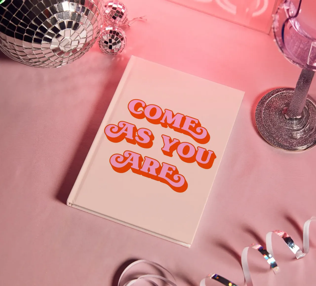 Come as you are (Pink and peach tone) notebook by Paigaam Studio