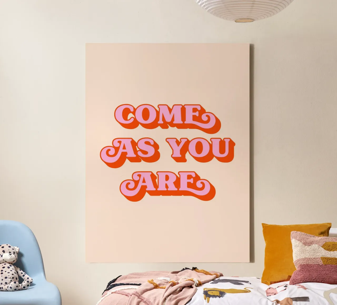 Kom zoals je bent (Roze en perzikkleur) canvas van Paigaam Studio