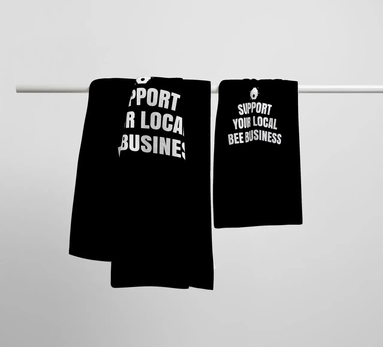 Support your local bee business asciugamano da bagno da happieeagle