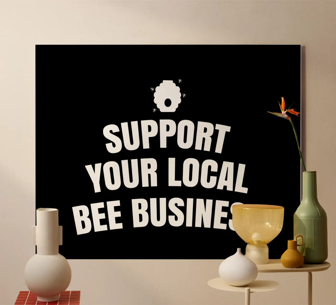 Support your local bee business plexiglass da happieeagle