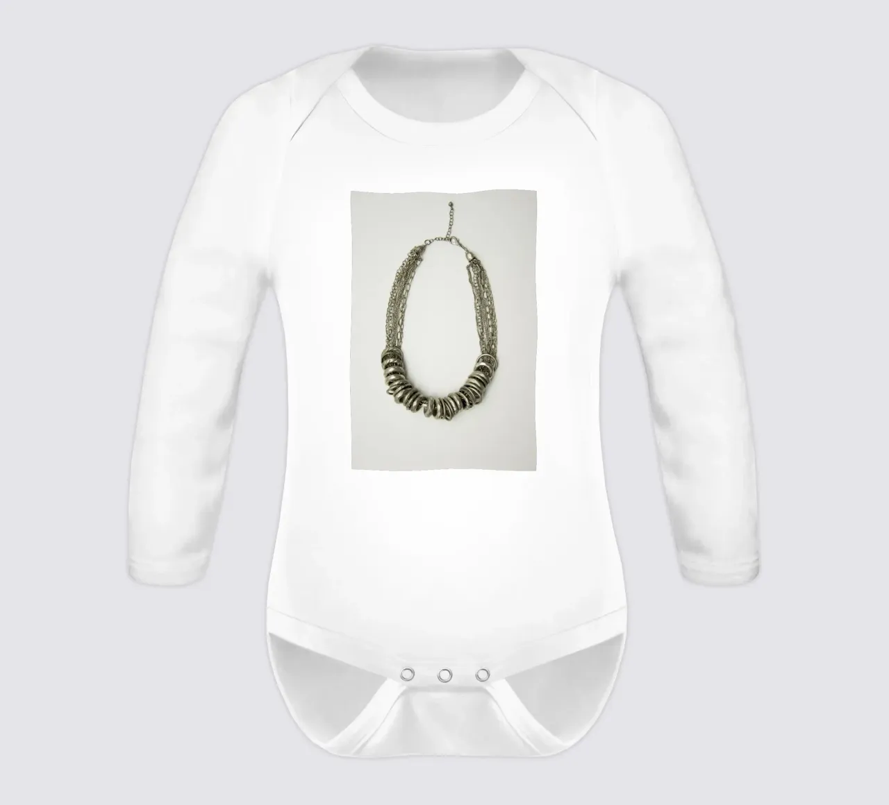 Collana in argento mongolo body neonato maniche lunghe da Teresa André