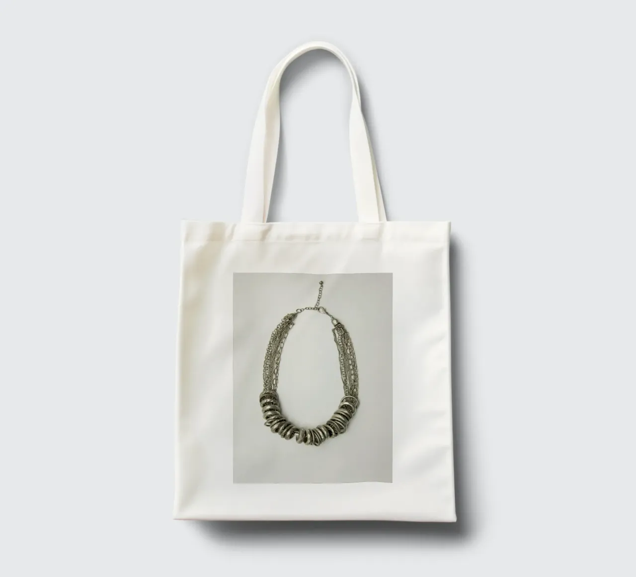 Mongolian silver necklace tote bag by Teresa André
