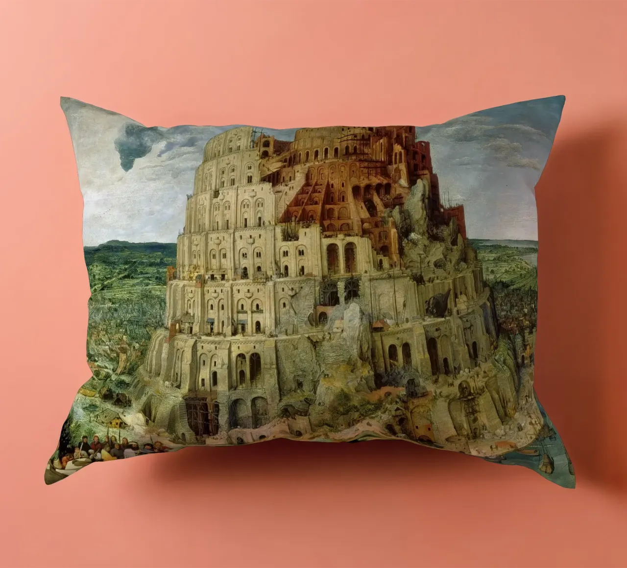 Pieter Brueghel the elder - Tower of Babel decorative cushion by ARTOTHEK