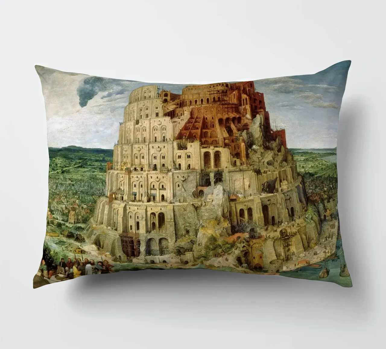 Pieter Brueghel the elder - Tower of Babel decorative cushion by ARTOTHEK