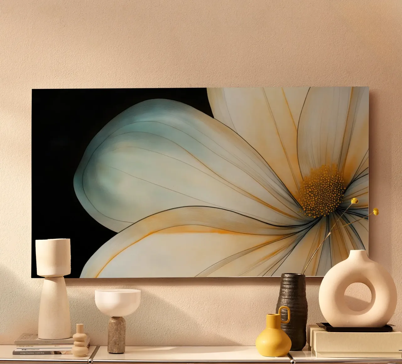 Primo piano di un fiore alluminio dibond da Imagine