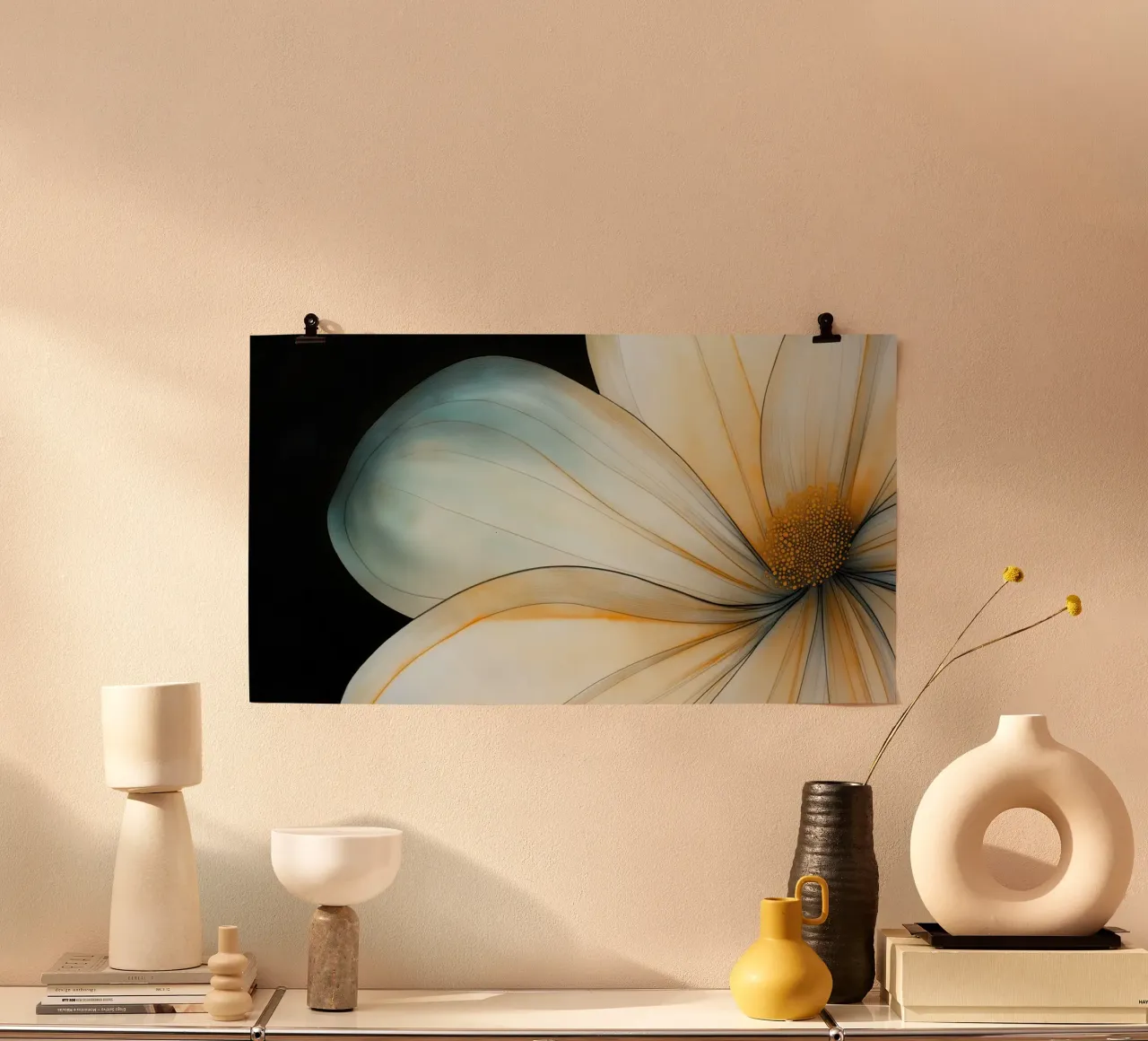 Primo piano di un fiore poster da Imagine